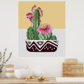 Poster Aquarelle moderne Cactus Garden Art (Cuisine)
