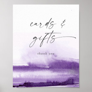 Poster Aquarelle Moderne   Carte et Cadeau Violet