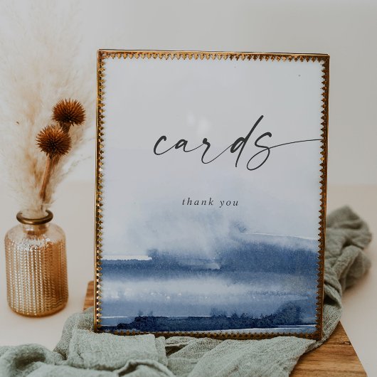 Poster Aquarelle moderne | Cartes de mariage bleues