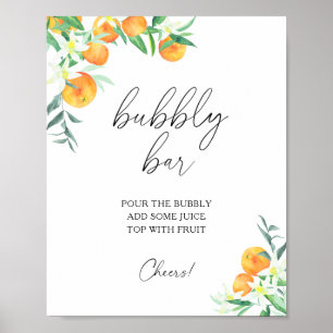 Poster Aquarelle moderne citrus - bar effervescent