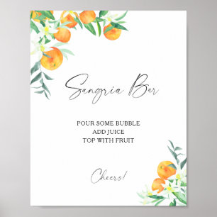 Poster Aquarelle moderne citrus - bar sangria