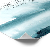 Poster Aquarelle moderne | Connexion Turquoise à la barre (Coin)