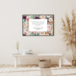 Poster Aquarelle moderne florale élégante citation de fam<br><div class="desc">Moderne aquarelle florale belle citation script élégant décor intérieur art imprimé poster rose et violet design girly. Sur tendance fleurie,  feuillage beau design botanique. Fait partie d'une collection moderne.</div>