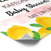 Poster Aquarelle moderne Lemon Tree Baby shower Bienvenue (Coin)