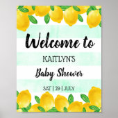Poster Aquarelle moderne Lemon Tree Baby shower Bienvenue (Devant)