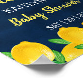 Poster Aquarelle moderne Lemon Tree Baby shower Bienvenue (Coin)