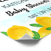 Poster Aquarelle moderne Lemon Tree Baby shower Bienvenue (Coin)