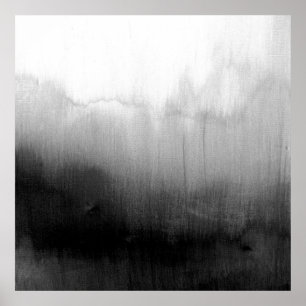 Poster Aquarelle moderne noir et blanc