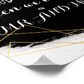 Poster Aquarelle moderne Noir & Or Géométrique (Coin)