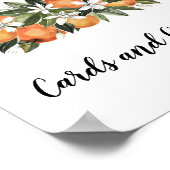 Poster Aquarelle moderne orange et fleurs (Coin)