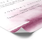 Poster Aquarelle moderne | Signature rouge Signet boisson (Coin)