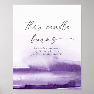 Poster Aquarelle Moderne Violet Cette Bougie Brûle Pann