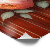 Poster Aquarelle monogramme fleurs terracotta couleur boi (Coin)