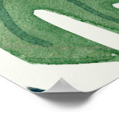 Poster Aquarelle Monstera : Texture verte sans joint. (Coin)