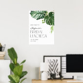 Poster Aquarelle Monstera Tropical Bridal Luncheon (Bureau à domicile)