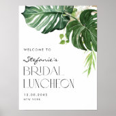 Poster Aquarelle Monstera Tropical Bridal Luncheon (Devant)