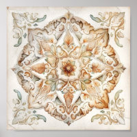 Aquarelle mosaïque vintage. azulejo floral