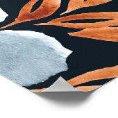 Poster Aquarelle motif floral transparent avec indigo flo (Coin)