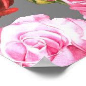 Poster Aquarelle motif sans couture avec roses. Sans fil (Coin)