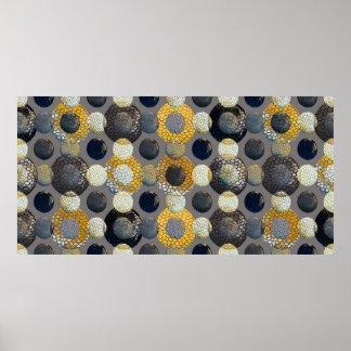 Poster Aquarelle motif transparent avec géométrie abstrai