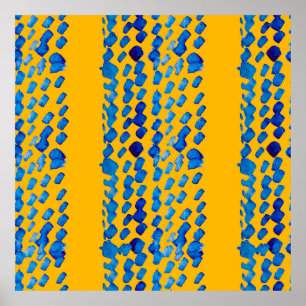 Poster Aquarelle motif transparent avec taches abstraites