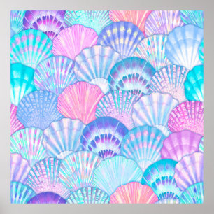 Poster Aquarelle motif transparent. Main dessinée