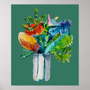 Poster Aquarelle Native Australian Flowers