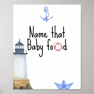 Poster Aquarelle nautique - Nom de l'aliment pour bébé