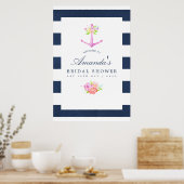 Poster Aquarelle Nautique Thème Floral Fête des mariées (Cuisine)