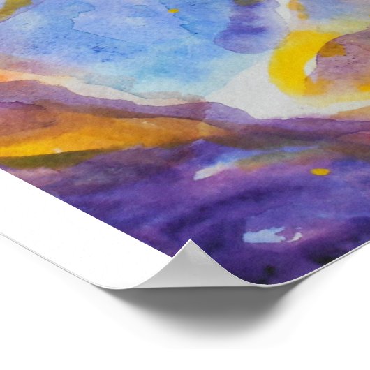 Poster Aquarelle Nebula de l'espace (Coin)