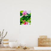 Poster Aquarelle nénuphar art abstrait (Cuisine)