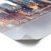 Poster Aquarelle New York City Mariage Carte de siège (Coin)