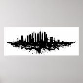 Poster Aquarelle New York Skyline noir et blanc (Devant)