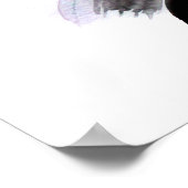 Poster Aquarelle noir vert de la mode peinture florale (Coin)