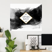 Poster Aquarelle noire noire (Bureau à domicile)