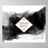 Poster Aquarelle noire noire (Devant)