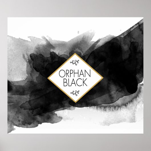 Poster Aquarelle noire noire (Devant)