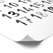 Poster Aquarelle noire Numéros 123 imprimé éducatif (Coin)