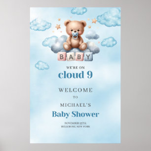 Poster Aquarelle nous sommes sur le baby shower de neuf g