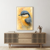Poster Aquarelle Nuthatch Portrait Art