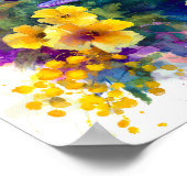 Poster Aquarelle Océan Dauphins Fleurs Tropicales (Coin)