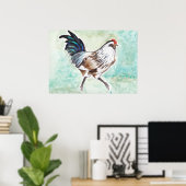 Poster Aquarelle Oeuf de Pâques Rooster (Bureau à domicile)