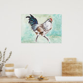 Poster Aquarelle Oeuf de Pâques Rooster (Cuisine)