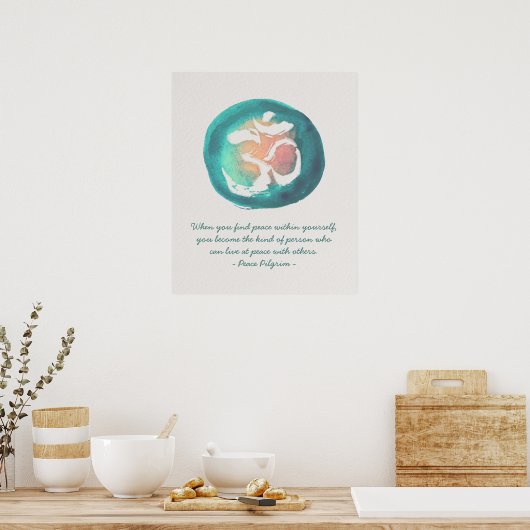 Poster Aquarelle Om YOGA Méditation Citations d'instructe (Cuisine)