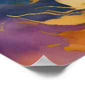 Poster Aquarelle or biologique Abstrait (Coin)