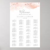 Poster Aquarelle or rose Diagramme de siège alphabétique (Devant)