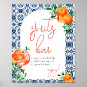 Poster Aquarelle Orange Aperol Spritz Bar Fête des mariée (Devant)