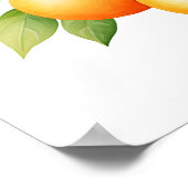 Poster Aquarelle Orange Avec Fleur (Coin)