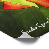 Poster Aquarelle orange et rose jaune art original (Coin)