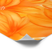 Poster Aquarelle orange floral botanique dynamique (Coin)